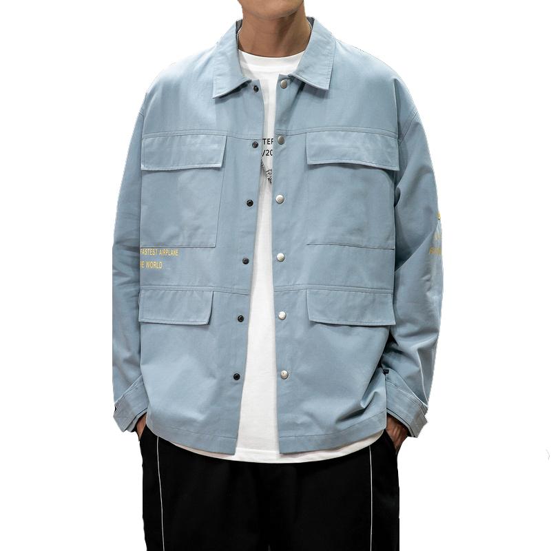 Man %100 cotton jackets men's casual jacket tooling coat, Black