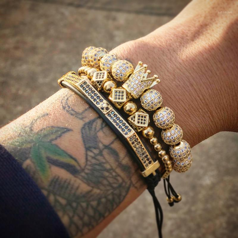 charm bracelet Gold Bracelets Men Crown Pave CZ Zircon Stainless Steel Beads Braided Braiding Bracelet set men luxury jewelry1
charm bracelet Gold Bracelets Men Crown Pave CZ Zircon Stainless Steel Beads Braided Braiding Bracelet set men luxury jewelry1