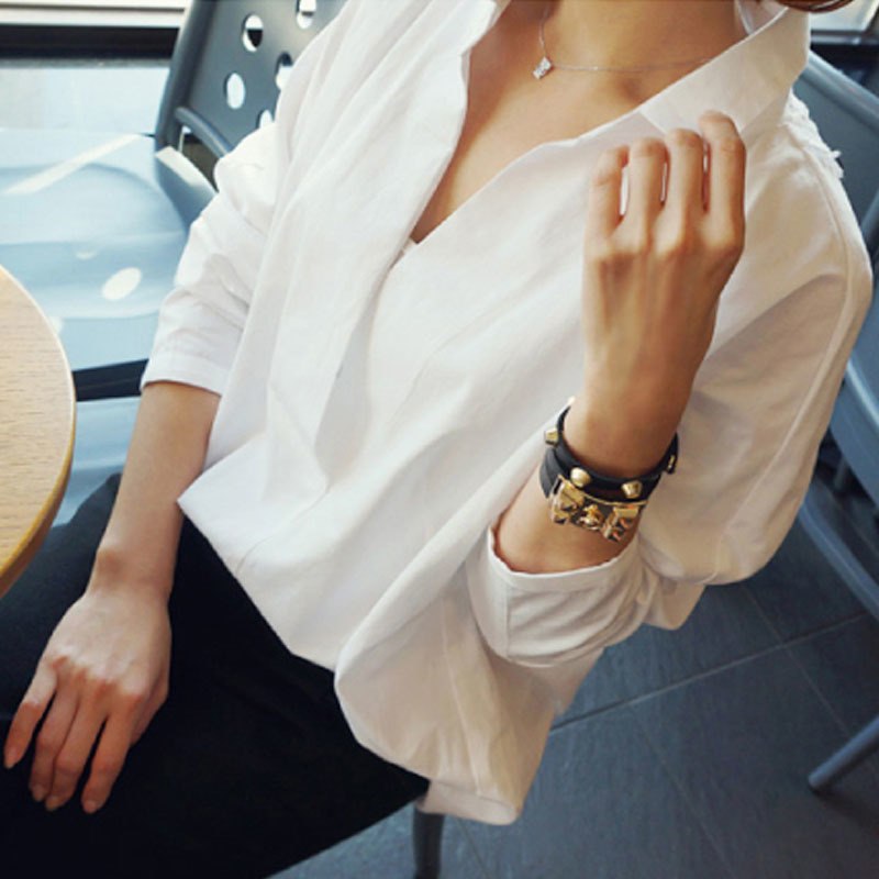 OL women blouse shirt fashion long sleeve V-neck women's tops white hollow out 5XL plus size women's clothing blusas D95 30 201125