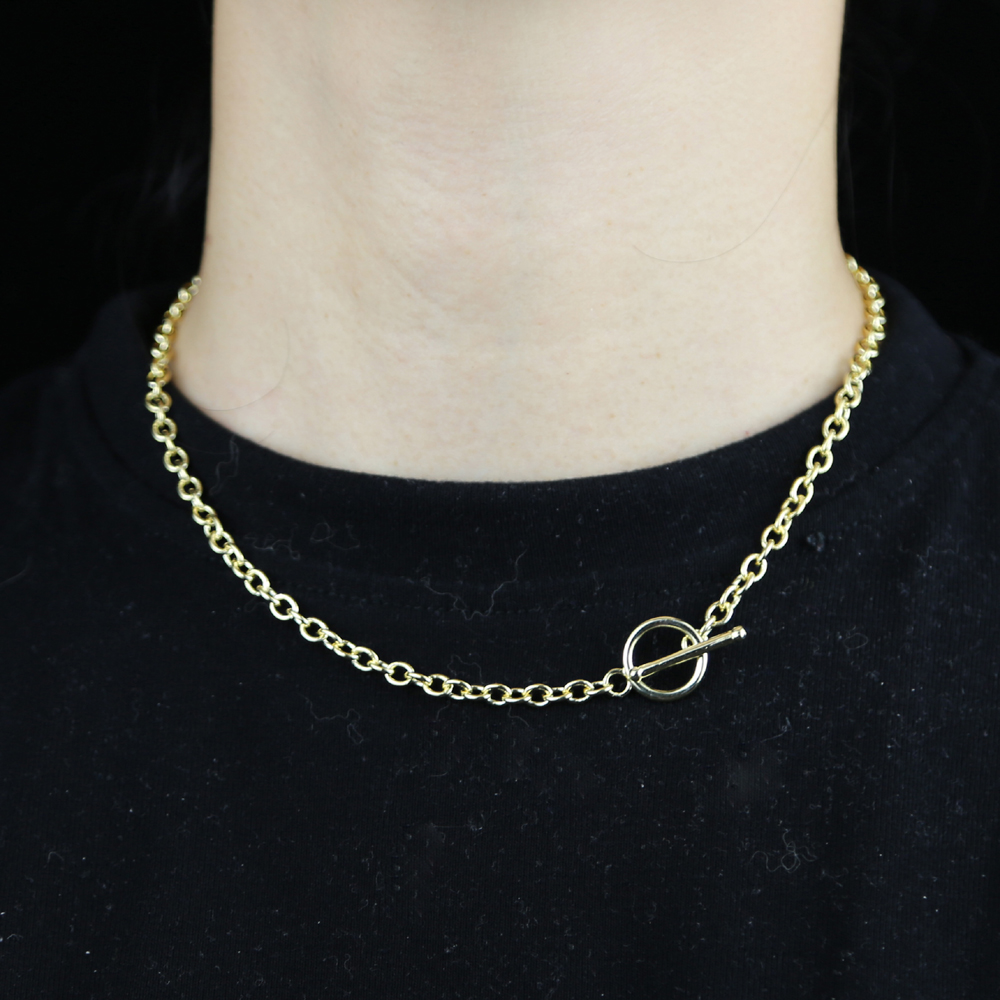 New Fashion Trend Gold Color Long Necklace Geometric Metal Chain Adjustable Necklace for Women Girls Party Wedding Jewelry 41cm Drop Ship