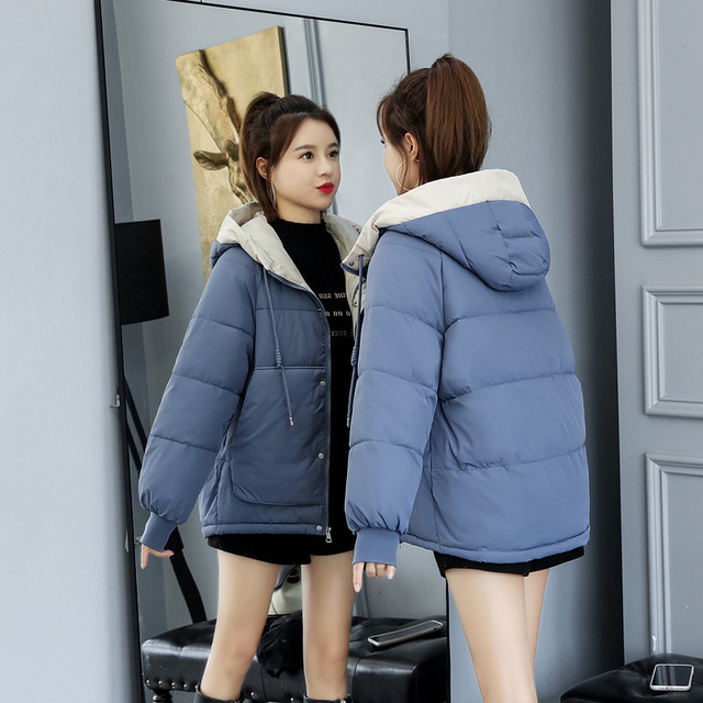 Down padded jacket women short winter Korean student bread jacket loose thick padded jacket coat 201017