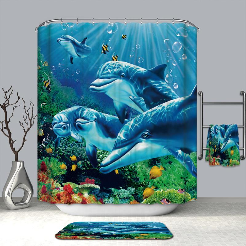3D Colorful Underwater World Shower Curtains Dolphin Starfish Waterproof Mildew Proof Thickened Bath Curtains for Bathroom
3D Colorful Underwater World Shower Curtains Dolphin Starfish Waterproof Mildew Proof Thickened Bath Curtains for Bathroom