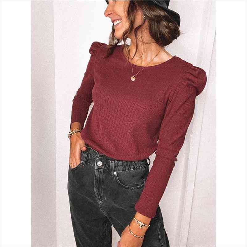 Women Puff Sleeve Sweaters Fashion Ladies Elegant Knitted Sweater Female Winter Rib Knitwear Girls Chic Pullovers Knitwear, White;black
Women Puff Sleeve Sweaters Fashion Ladies Elegant Knitted Sweater Female Winter Rib Knitwear Girls Chic Pullovers Knitwear, White;black
