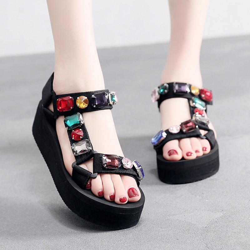 COSMAGIC Fashion Women Rhinestone Sandals 2021 New Summer Beach Wedge Trifle Hook Loop Black Platform Sandalias Shoe1
COSMAGIC Fashion Women Rhinestone Sandals 2021 New Summer Beach Wedge Trifle Hook Loop Black Platform Sandalias Shoe1