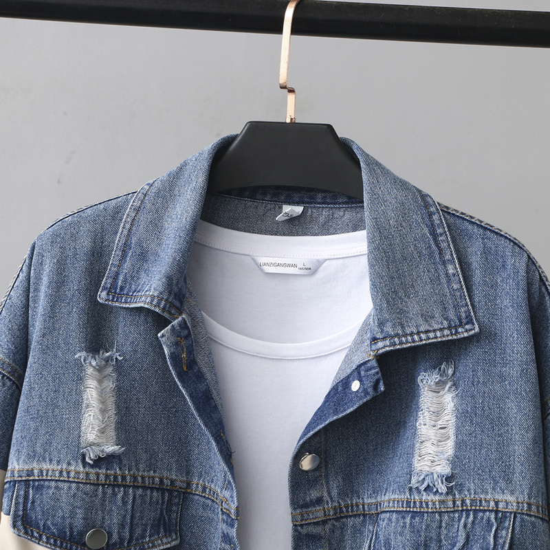 Neploe Jeans Jacket Women Clothes Drawstring Denim Coat Harajuku Patchwork Plus Size Jackets Long Sleeve Windbreaker Female 201017