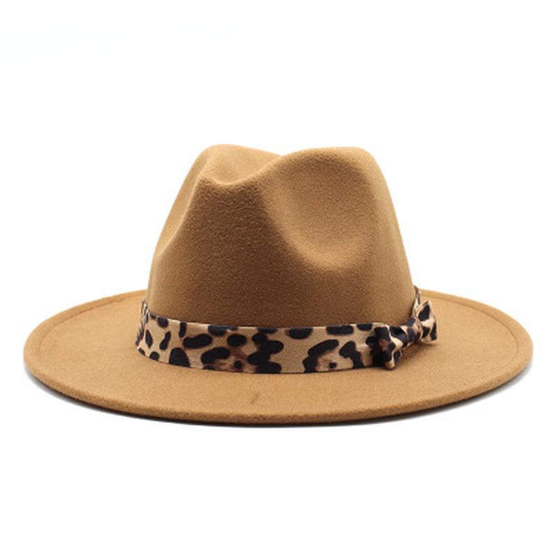 New fedora hat women men leopard ribbon bowknot solid wide brim felt hats winter autumn khaki beige wedding fedoras hat, White
New fedora hat women men leopard ribbon bowknot solid wide brim felt hats winter autumn khaki beige wedding fedoras hat, White