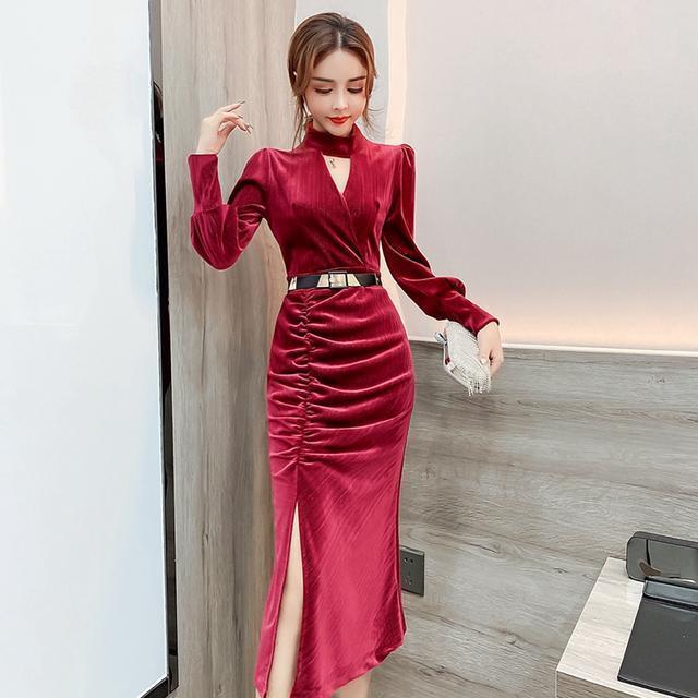 Women 2021 Spring Autumn Sexy Skinny Velvet Package Hip Dress Female Slim Long Sleeve Midi Bodycon Casual Party Dresses S983, Black
Women 2021 Spring Autumn Sexy Skinny Velvet Package Hip Dress Female Slim Long Sleeve Midi Bodycon Casual Party Dresses S983, Black