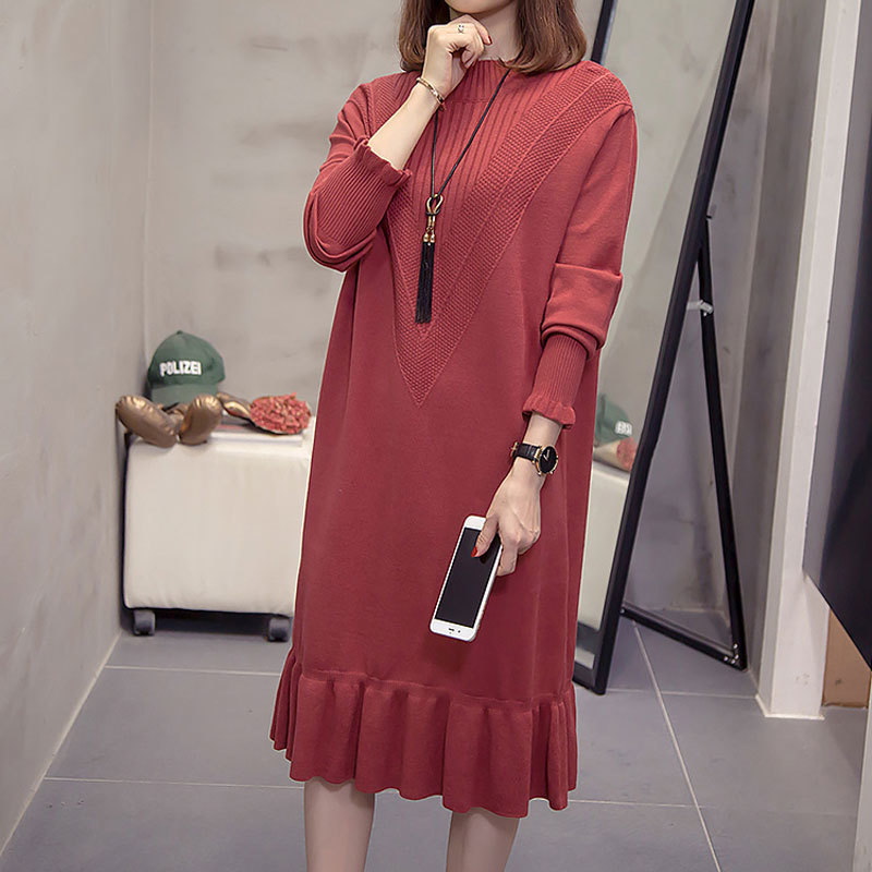 Women Knitted Sweaters Dresses Women High Waist Sweater Dress Plus Size Loose Long Sleeve Ladies Sweater Dresses 201110, Sky blue
Women Knitted Sweaters Dresses Women High Waist Sweater Dress Plus Size Loose Long Sleeve Ladies Sweater Dresses 201110, Sky blue