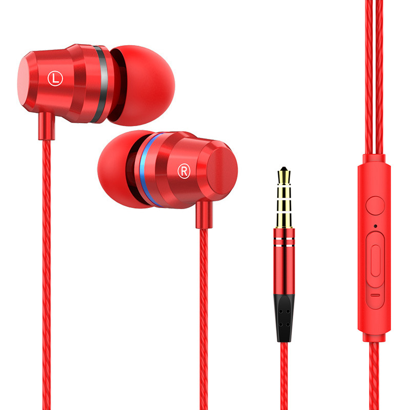 Metal Wired Earphones Super Bass Subwoofer Earphone 3.5mm Sport Earphone for Phone Tablet PC Computer with Microphone Handsfree Phone Call