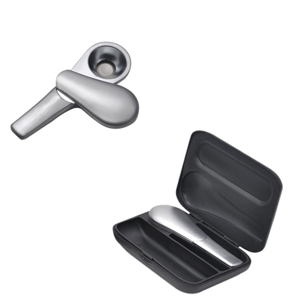 Portable Journey Spoon pipes Metal Smoking Tobacco Pipe Zinc Alloy Bubbler With Magnet Magnetic dab tool dry herb pipe gun black Gift