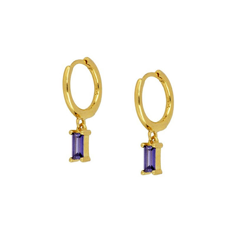 Real 925 Sterling Silver Hoop Earrings for Women Round Earings Minimalist Colorful Zircon Jewelry pendientes gift