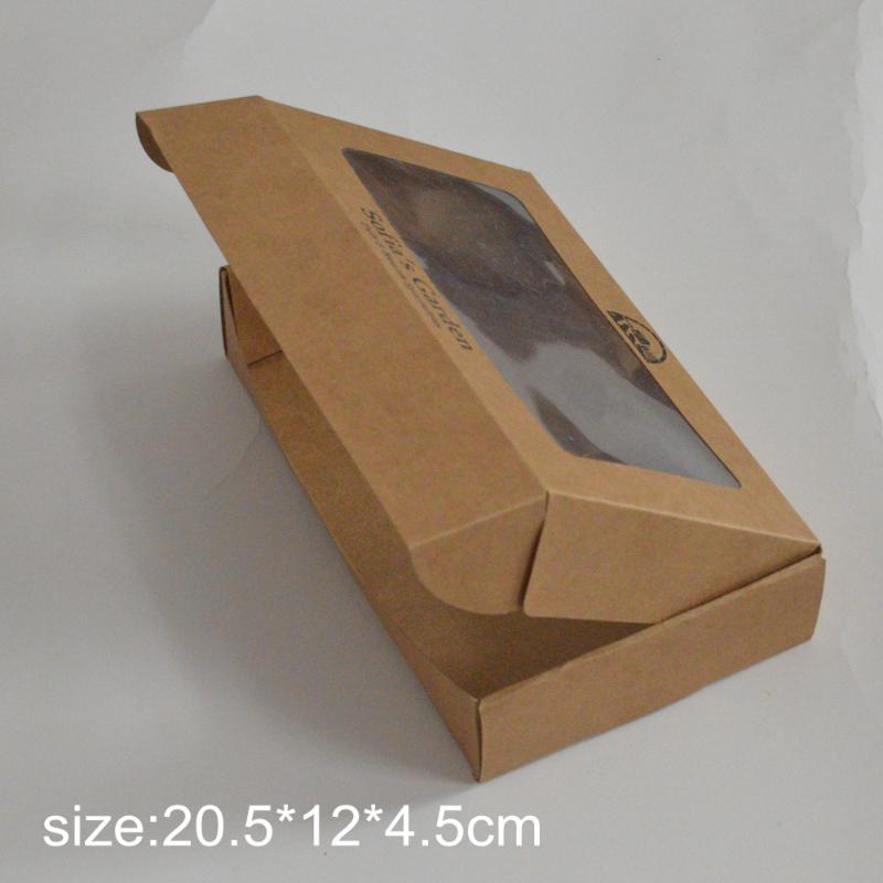 200pcs lot 20.5*12*4.5cm Personalized Print Customer Logo Folding Kraft Paper Box with Pvc Window For Packing Wedding Gifts
200pcs lot 20.5*12*4.5cm Personalized Print Customer Logo Folding Kraft Paper Box with Pvc Window For Packing Wedding Gifts