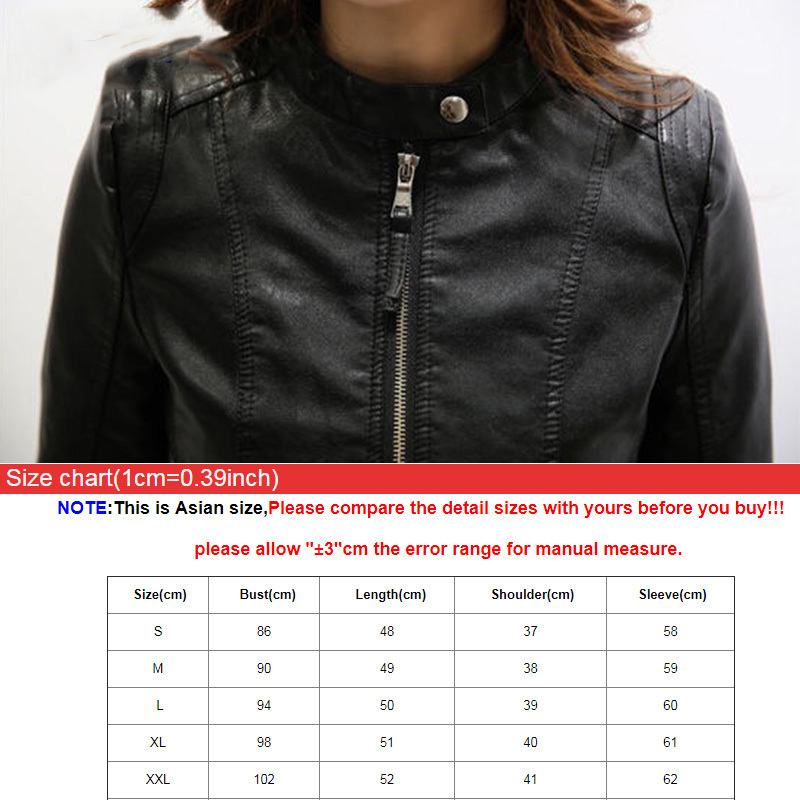 Sllsky New Women Spring Autumn Pu Leather Jacket Casual Slim Soft Moto Biker Faux Leather Jacket Female Coat Basic Streetwear 201020