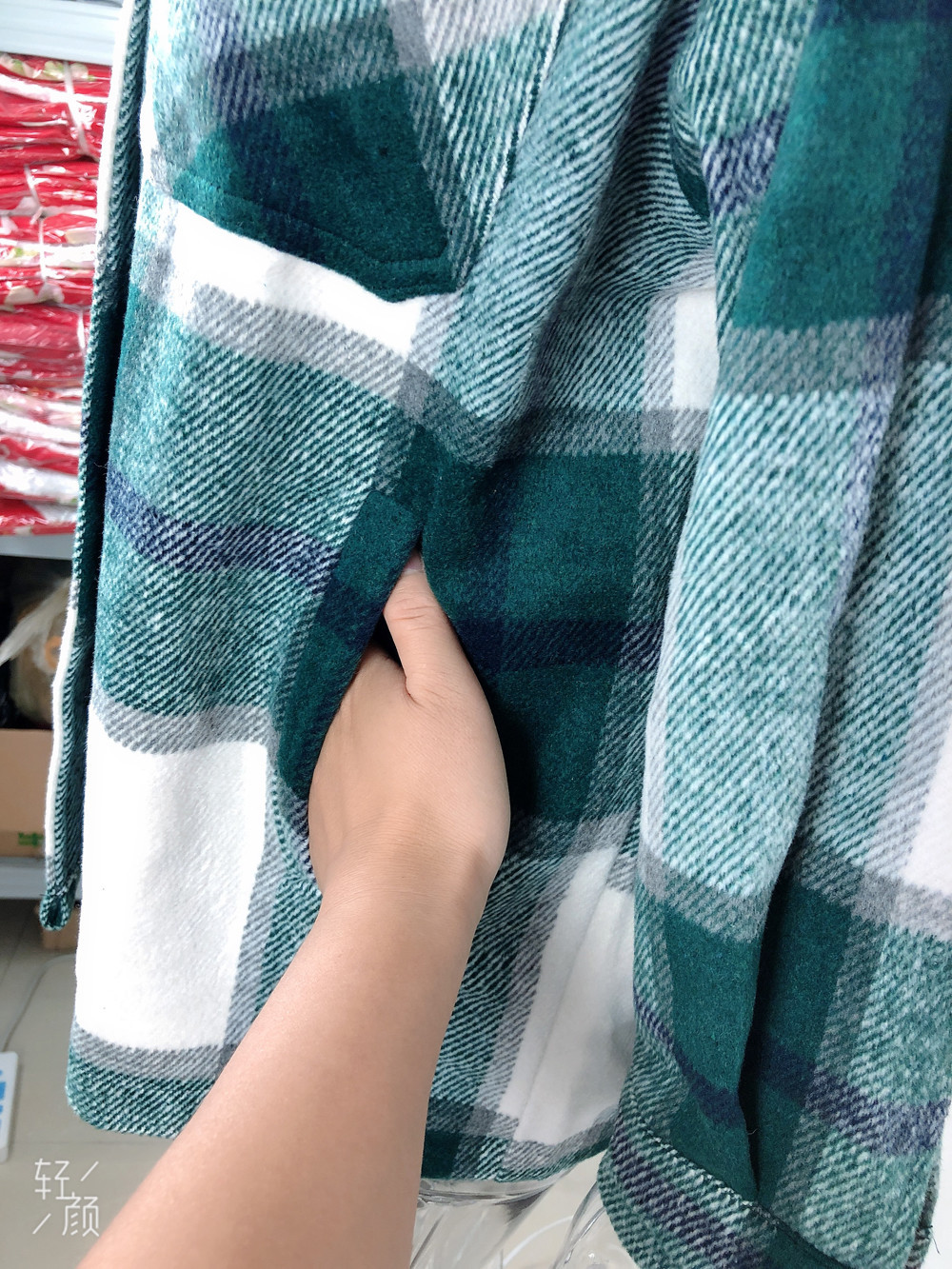 Women Sweet Plaid Jackets Oversized Checked Shirt Coat Loose Casual Woolen Coat Autumn Winter Wool Blend Outerwear Streetwear 201019