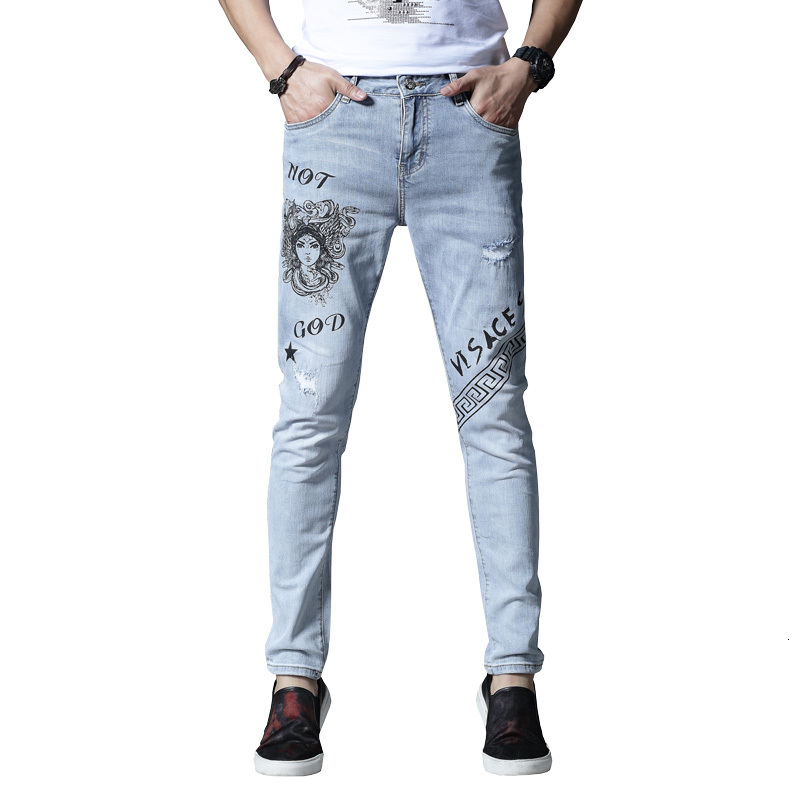 2021 Men's Thin New Brem Ripped Jeans for Stretcher Cotton Hip Pants Summer Light Blue Spring EH63, Sky blue.
2021 Men's Thin New Brem Ripped Jeans for Stretcher Cotton Hip Pants Summer Light Blue Spring EH63, Sky blue.