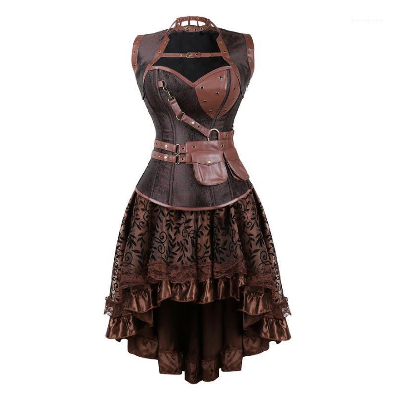 Sexy Women Steampunk Corset Dress Victorian Gothic Vintage Overbust Corset Bustier Lingerie Asymmencal Skirt Party Skirt1, 2081brown
Sexy Women Steampunk Corset Dress Victorian Gothic Vintage Overbust Corset Bustier Lingerie Asymmencal Skirt Party Skirt1, 2081brown