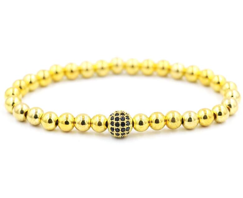 BPPCCR Micro Pave Black CZ Zirconia Gold Color Crystal ball Bracelet Dull Polish stainless steel Bead Pulseras Hombre Men Women
BPPCCR Micro Pave Black CZ Zirconia Gold Color Crystal ball Bracelet Dull Polish stainless steel Bead Pulseras Hombre Men Women