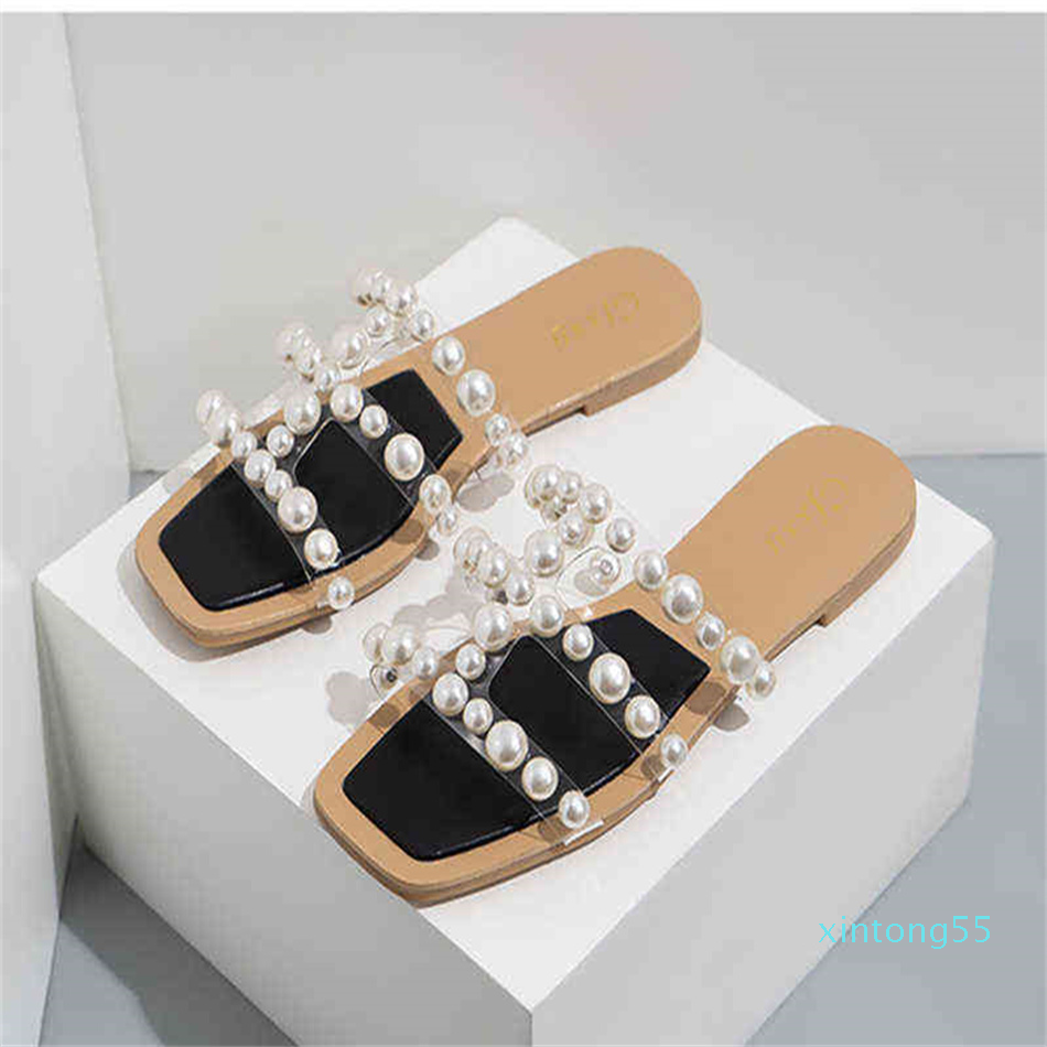 Sandals Fashion Women Summer Slippers Pearl Flat Slides Open Toe Holiday Shoes Outdoor Beaded Sandals Sweet Style, Black
Sandals Fashion Women Summer Slippers Pearl Flat Slides Open Toe Holiday Shoes Outdoor Beaded Sandals Sweet Style, Black