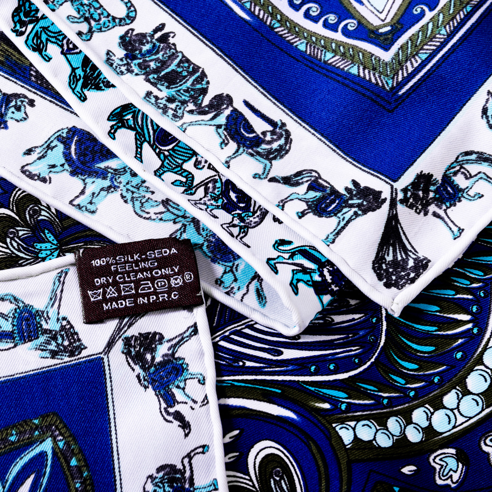 Double-Sided Hand Rolled Edge Scarf Women 90 90 Satin Scarfs Paisley Print Vintage Head Neck Scarfs Shawl Female Foulard Femme