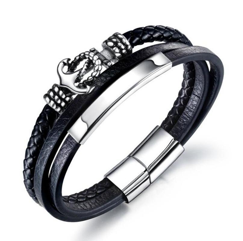 Classic Stainless Steel Anchor Multilayer Leather Bracelets Genuine Leather Braided Men Punk Jewelry
Classic Stainless Steel Anchor Multilayer Leather Bracelets Genuine Leather Braided Men Punk Jewelry