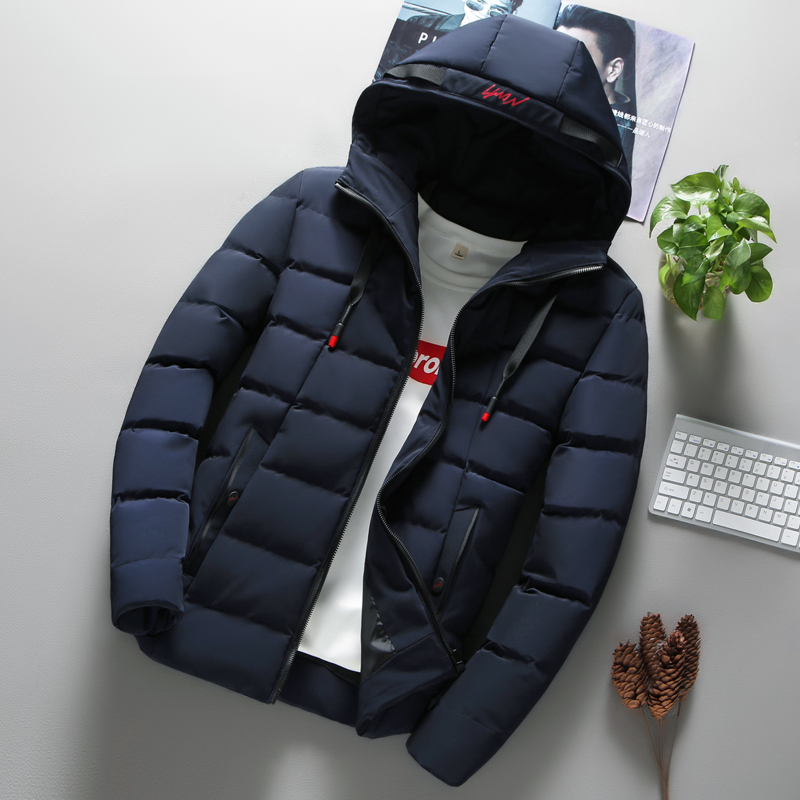 Winter Men Solid Color Parkas High Quality Hooded Jackets Mens Hoodies Warm Thick Jacket Male Fashion Casual Parka Coat 201127