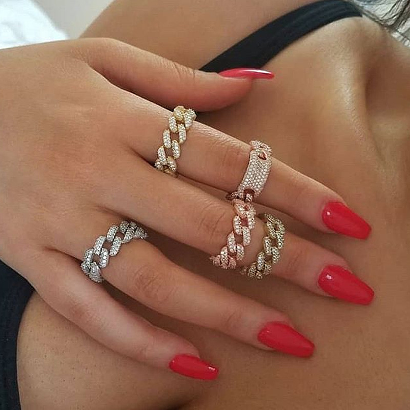 2020 new Fashion Rings Anel Masculino cz Cuban Link Chain Ring hiphop Gold silver Color Size Chunky Curb Elegant Cz For Women J1225, Slivery;golden
2020 new Fashion Rings Anel Masculino cz Cuban Link Chain Ring hiphop Gold silver Color Size Chunky Curb Elegant Cz For Women J1225, Slivery;golden