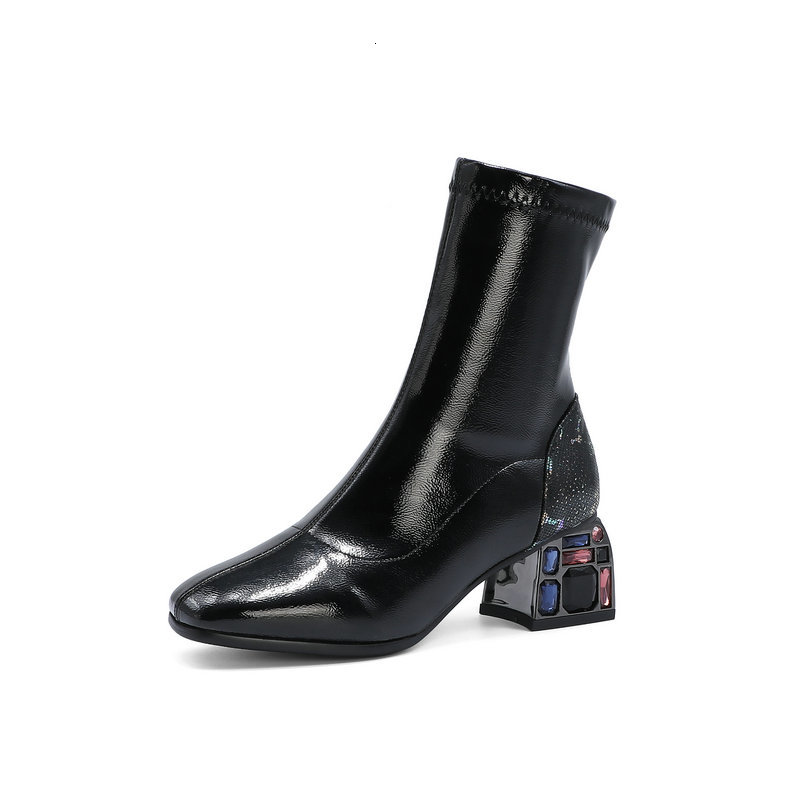 2021 New Autumn Winter Square High Heel Fashion Round Toe Slip-on Ankle Boots Pu Leather Concise Women Shoes 5twe, Black flock
2021 New Autumn Winter Square High Heel Fashion Round Toe Slip-on Ankle Boots Pu Leather Concise Women Shoes 5twe, Black flock