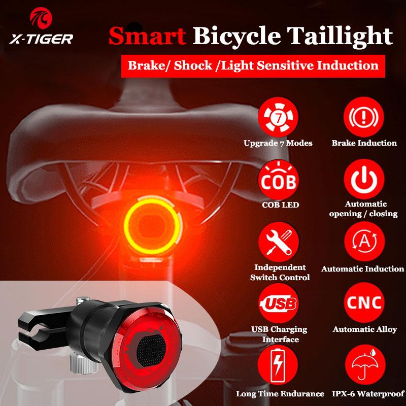 X-Tiger Bicycle Taillight Smart Auto Brake Sensing Light Accessories Bike Light IPx6 Waterproof LED Charging Bike Rear
X-Tiger Bicycle Taillight Smart Auto Brake Sensing Light Accessories Bike Light IPx6 Waterproof LED Charging Bike Rear