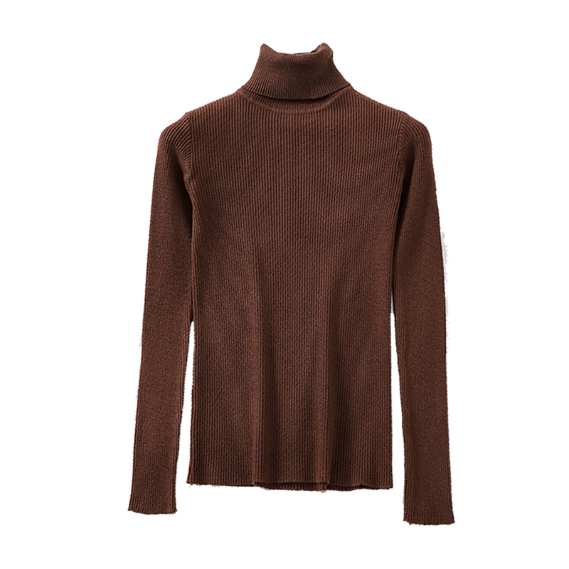 Hot Women Turtleneck Sweater Soft Striped Shirt Stretch Knit Pullovers Solid Casual Winter Autumn Fashion Ladies Korean Slim Top 201017