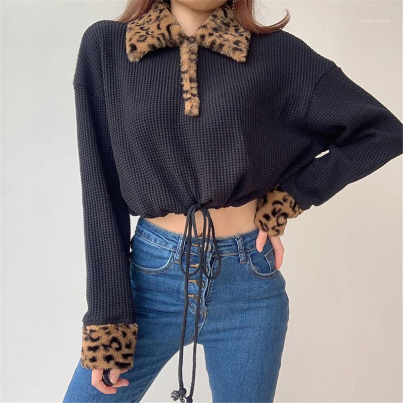 Sexy Leopard Lapel Collar Long Sleeve Crop Top 2020 Autumn Waist Drawstring Ruched T-Shirt Female Tee Shirt for Women Clothing1, Black
Sexy Leopard Lapel Collar Long Sleeve Crop Top 2020 Autumn Waist Drawstring Ruched T-Shirt Female Tee Shirt for Women Clothing1, Black
