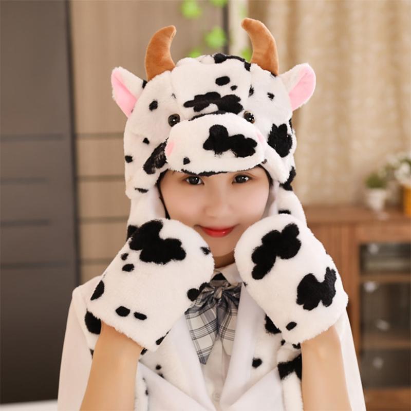 Kids Cute Milk Cow Animal Plush Hat with Moving Ears Winter Fluffy Warm Stuffed Beanie Earflap Cap Scarf Cosplay Props
Kids Cute Milk Cow Animal Plush Hat with Moving Ears Winter Fluffy Warm Stuffed Beanie Earflap Cap Scarf Cosplay Props