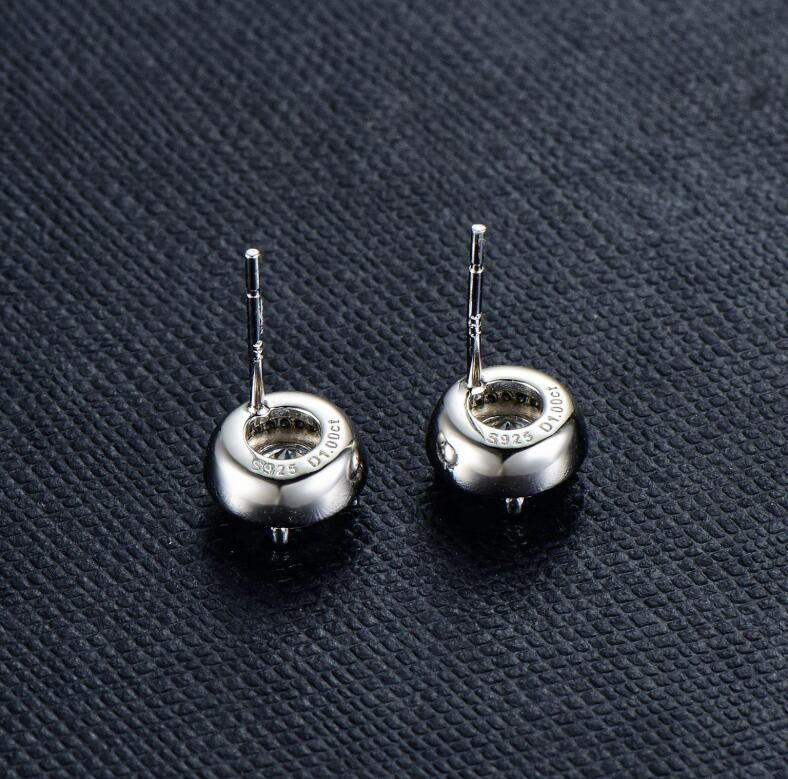 Sterg Sier S 2CT Moissanite Dia Earring Wedding Engagement Earrings Eent Cut Snow Round Hip Hop