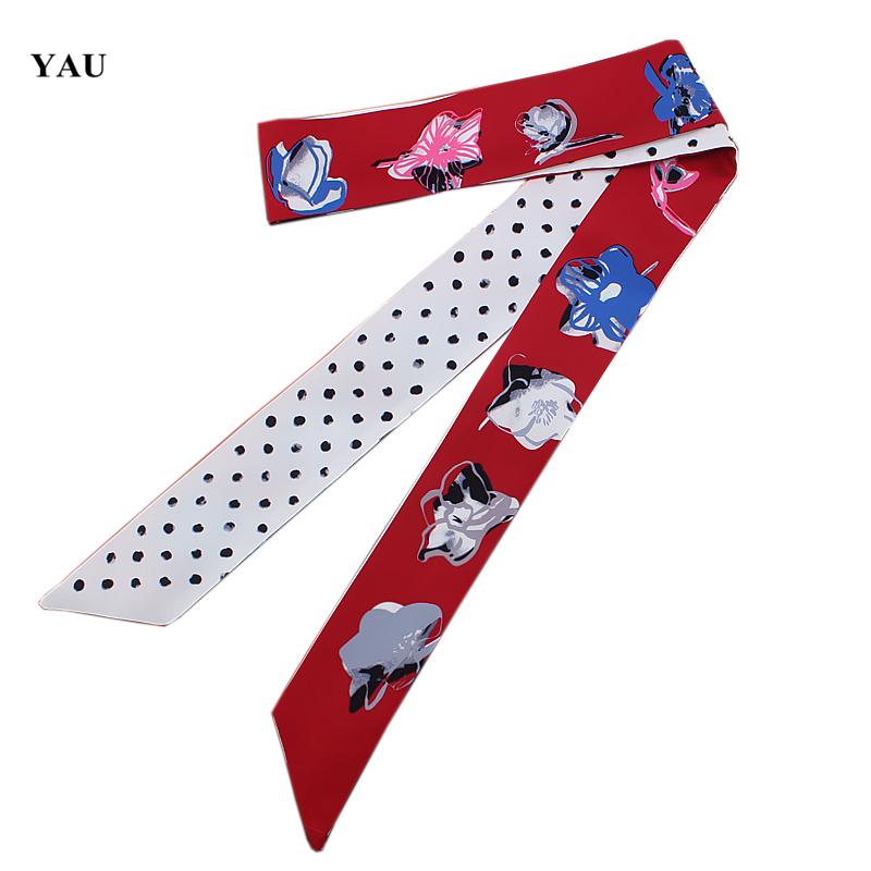 Scarves 120cm*5cm Twill Silk Woman Small Long Flowers Bloom Dot Printed Fashion Scarf Female Ribbons Accessories
Scarves 120cm*5cm Twill Silk Woman Small Long Flowers Bloom Dot Printed Fashion Scarf Female Ribbons Accessories