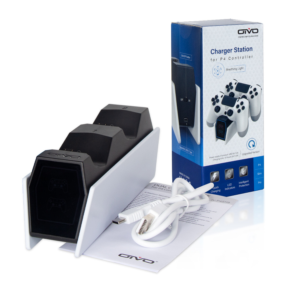 New PS4 Slim Pro Gamepad Dual-Seat Charger PS4 Handle Charger with LED Indicator Light
New PS4 Slim Pro Gamepad Dual-Seat Charger PS4 Handle Charger with LED Indicator Light
