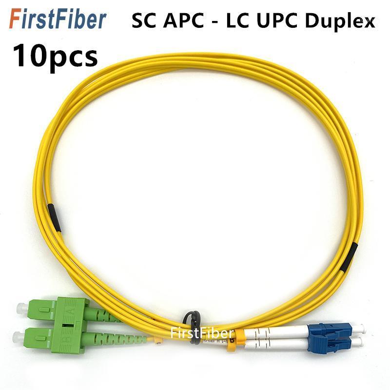 

10pcs SC APC to LC UPC fiber patch cable 2 cores Duplex Singlemode 2.0mm Fiber Optic Patch Cord Jumper Cable 1m 2m 3m 5m 10m1