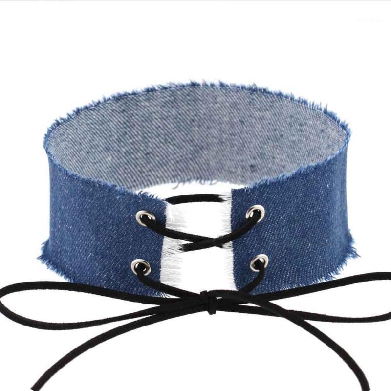 European Simple Denim Choker Necklace For Women Gothic Jewelry Trendy Short Bowknot Wide Necklace1
European Simple Denim Choker Necklace For Women Gothic Jewelry Trendy Short Bowknot Wide Necklace1