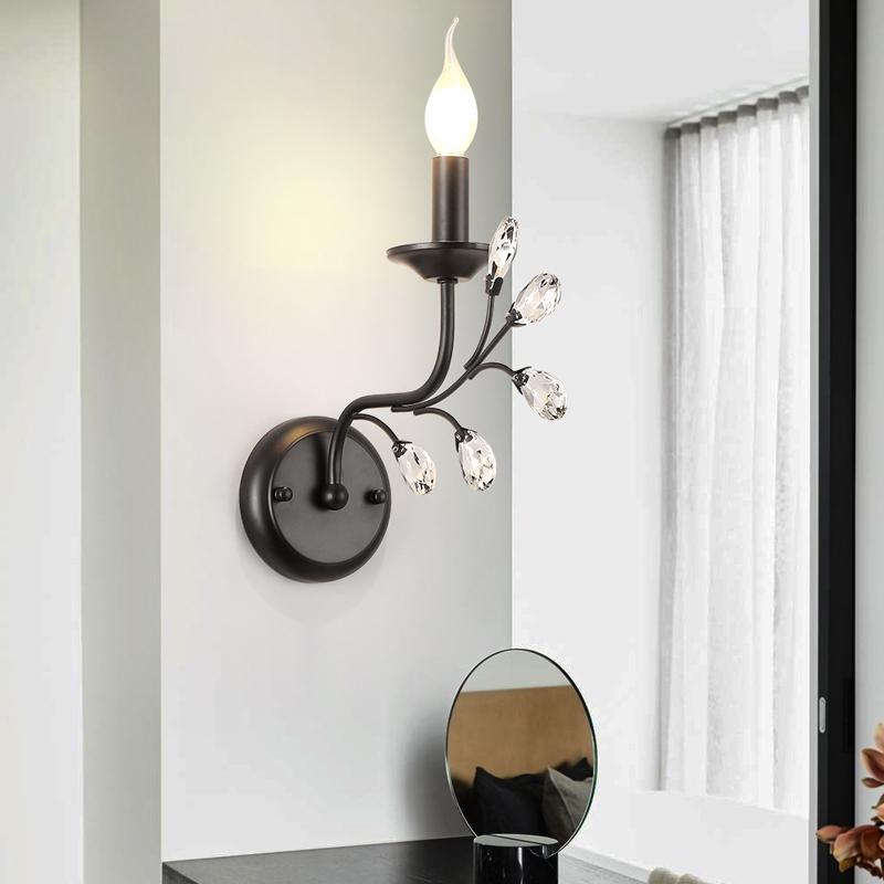Bar Vintage black Crystal Wall lamp Bedroom Mirror Light Engineering TV Background Sconce Wall Lights Bedside Lamp loft Lighting
Bar Vintage black Crystal Wall lamp Bedroom Mirror Light Engineering TV Background Sconce Wall Lights Bedside Lamp loft Lighting