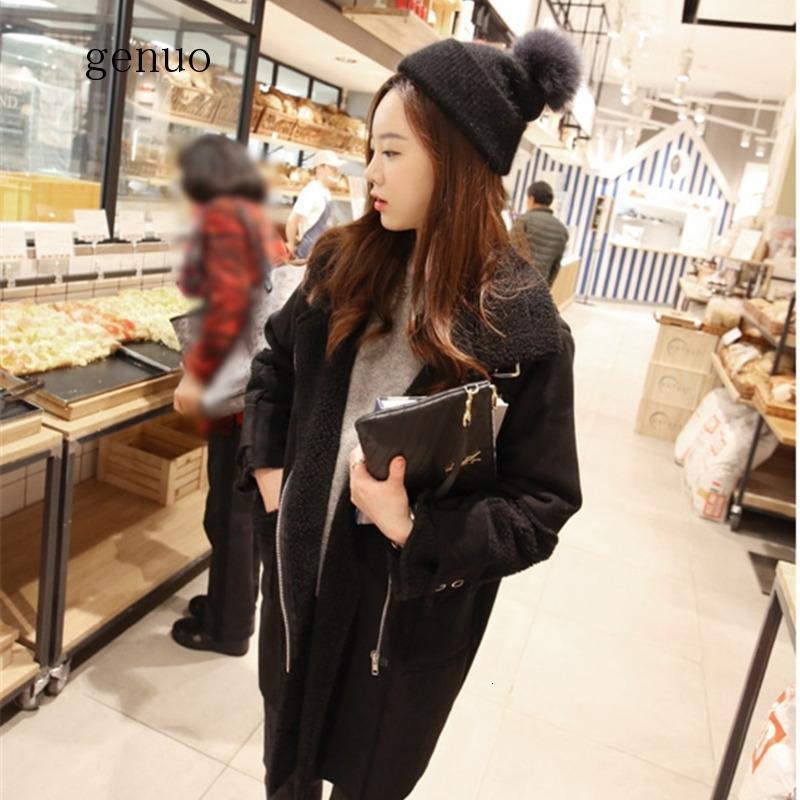 Winter Long Suede Faux Leather Jacket Women Plus Size Female White Black Warm Suede Jacket Woman Coat Large Ladies Windbreaker 201020