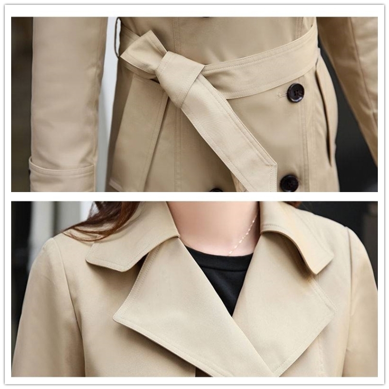 Spring/autumn New Women's Casual trench coat oversize Double Breasted Vintage with belt woman clothes Outwear slim Clothing T200828