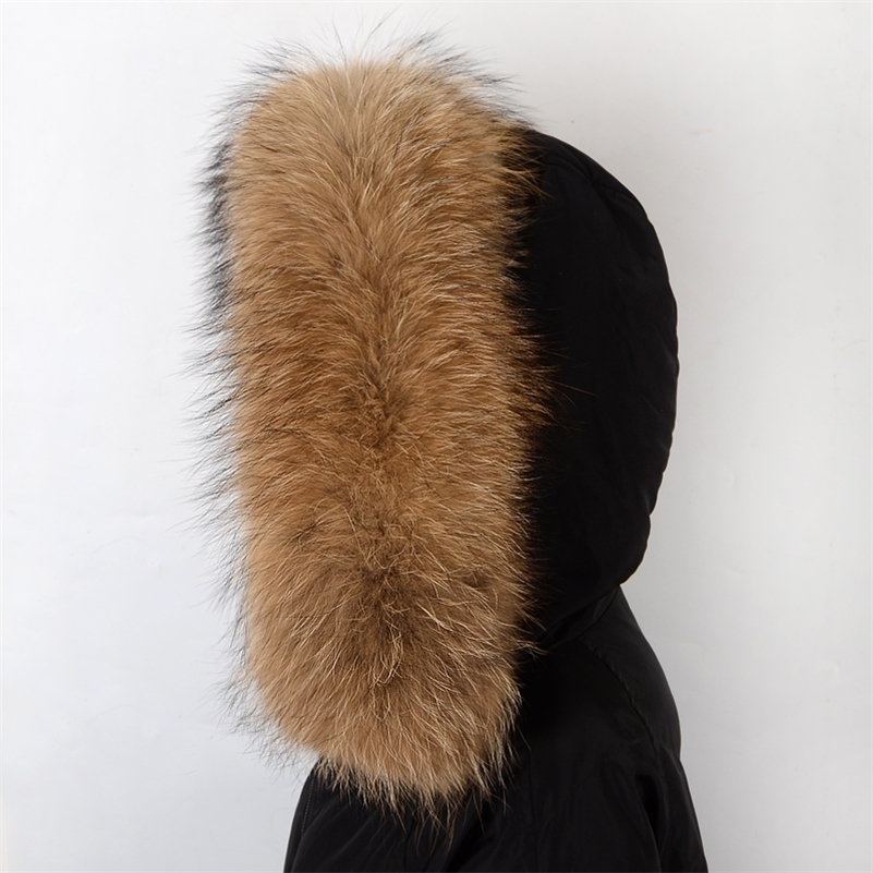 100% Natural Raccoon /fox Scarf Genuine Large fur Scarves woman winter Warm Female Neck Cap big size Collar Y201007