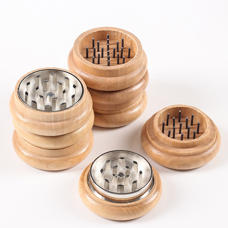 2 Inch 53MM Natural Wooden Cigarette Tobacco Spice Herb Grinder Smoke Crusher Muller Handmade