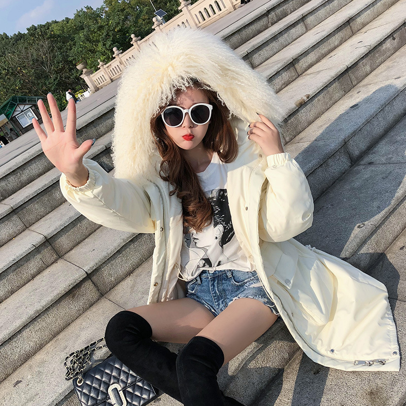 Duck White Woman's Large Fur Collar, Women's Winter Coat, Korean Jacket Down, Hot Parka 71108 T4h7, Of mongolian fur
Duck White Woman's Large Fur Collar, Women's Winter Coat, Korean Jacket Down, Hot Parka 71108 T4h7, Of mongolian fur