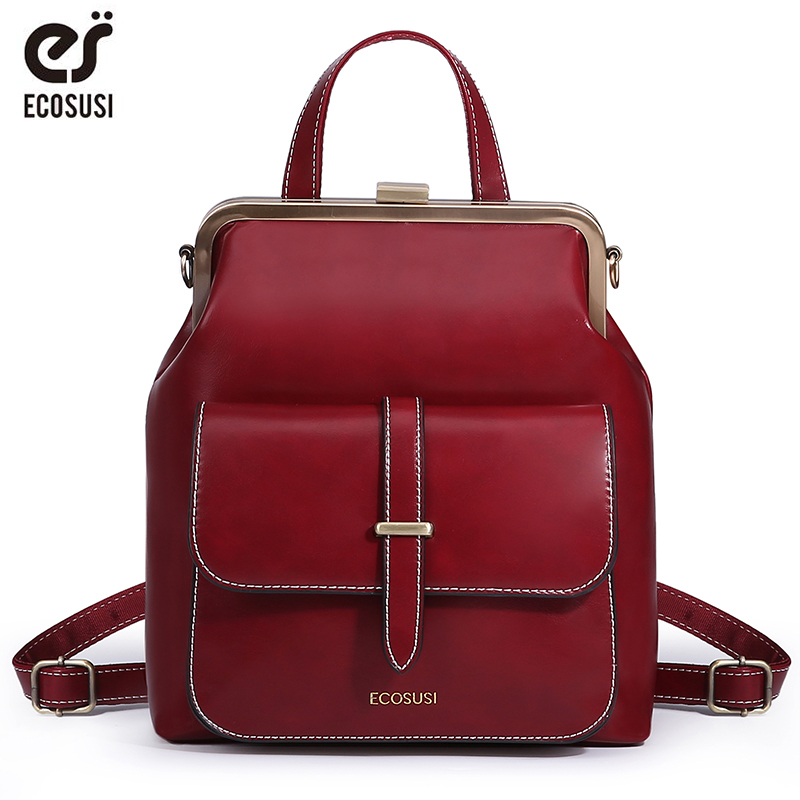 ECOSUSI 10.6 Inch Backpack Women Bags PU Leather Bags Bucket Shoulder Bag Retro Travel Women Bags Handbag Vintage Brand Bag 2019 T200114, Red
ECOSUSI 10.6 Inch Backpack Women Bags PU Leather Bags Bucket Shoulder Bag Retro Travel Women Bags Handbag Vintage Brand Bag 2019 T200114, Red