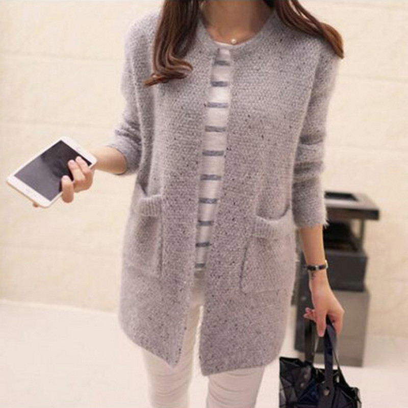 Cardigan Female Casual Sweaters Autumn Winter Long Sleeve Solid Jumper Knitted Cardigans Coat Women Autumn Knitwear Cardigan 201202