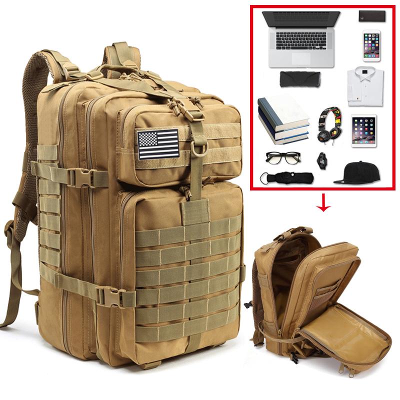 45L Large Capacity Men Army Tactical Backpack 3P Softback Outdoor Sport Waterproof Rucksack Hiking Hunting Camping Bags, Green
45L Large Capacity Men Army Tactical Backpack 3P Softback Outdoor Sport Waterproof Rucksack Hiking Hunting Camping Bags, Green
