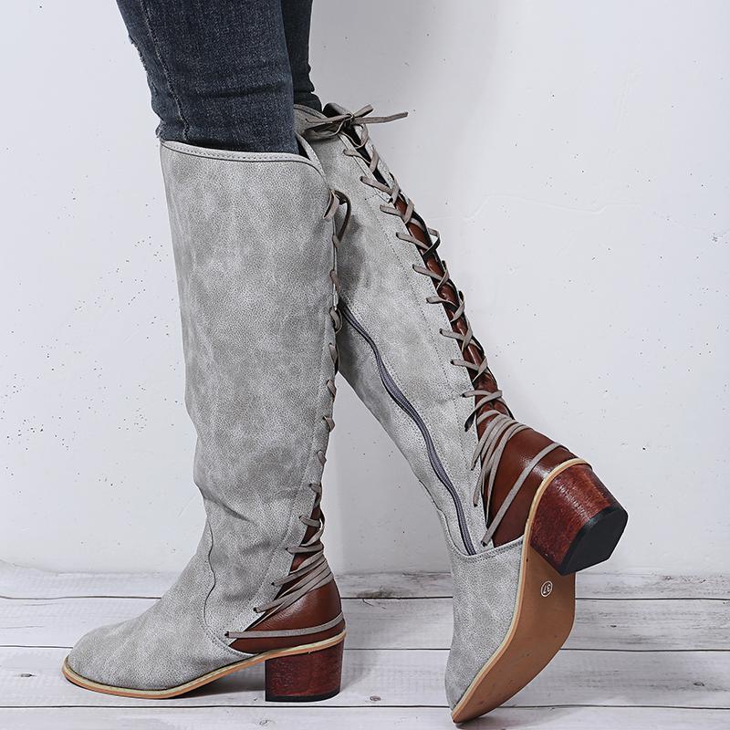 Women Knee-High Boots Thick Heel Boots Retro Western Cowboy Female Winter Leather Booties Botas Mujer 2020, Black
Women Knee-High Boots Thick Heel Boots Retro Western Cowboy Female Winter Leather Booties Botas Mujer 2020, Black