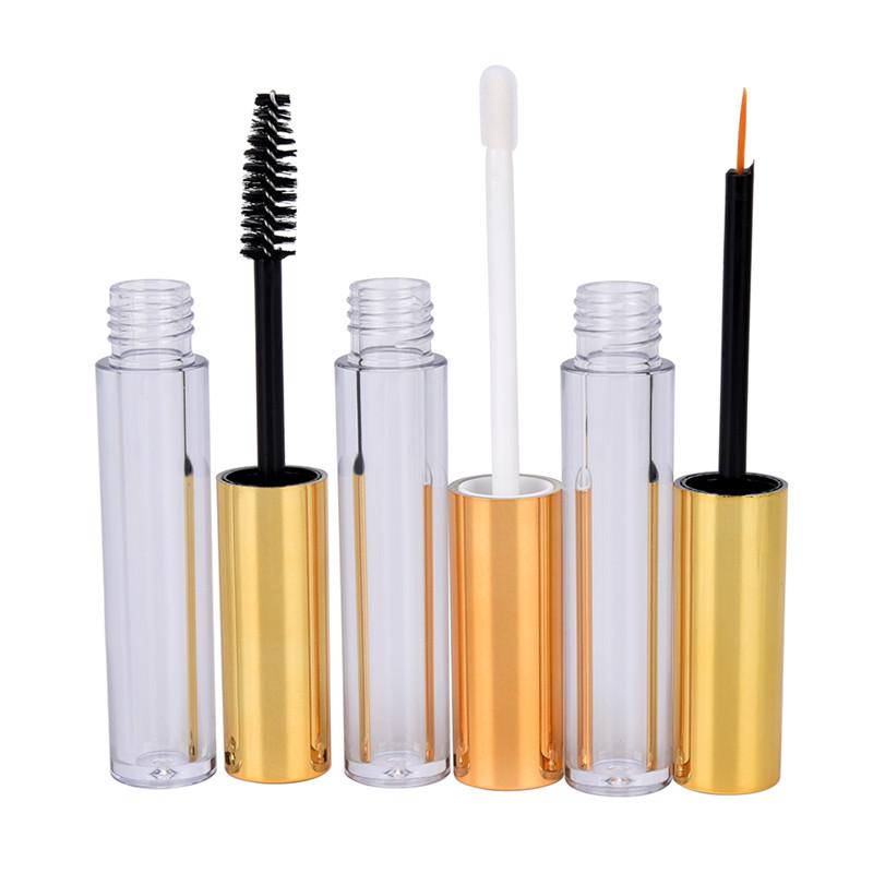 

Hot 1x Eyelash tube + 1x Eyeliner tube + Lip Gloss Empty Cosmetic with Wand Funnels Rubber Inserts DIY Container