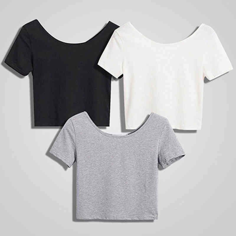 Women Basic Simple All-match Solid Color Stretch T-shirts 1pc Short Tee Top Ladies Short Sleeve O Neck Sexy Crop Top, White
Women Basic Simple All-match Solid Color Stretch T-shirts 1pc Short Tee Top Ladies Short Sleeve O Neck Sexy Crop Top, White
