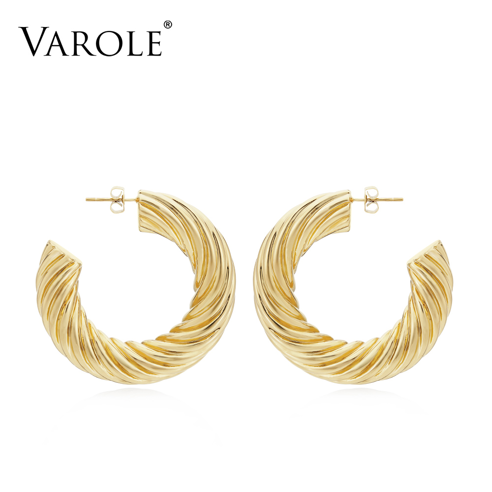 VAROLE Large Vintage Twisted Line Hoop Earrings Gold color Earings Circle Earrings For Women Jewelry Oorbellen Brincos
VAROLE Large Vintage Twisted Line Hoop Earrings Gold color Earings Circle Earrings For Women Jewelry Oorbellen Brincos
