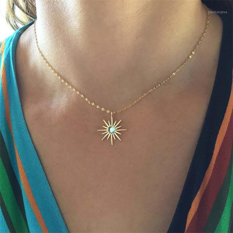 Chains Bohemia Style Creativity Exquisite Eight-Pointed Star Moonlight Gem Gold And Silver Color Pendant Necklace Fashion Woman Jewelry
Chains Bohemia Style Creativity Exquisite Eight-Pointed Star Moonlight Gem Gold And Silver Color Pendant Necklace Fashion Woman Jewelry